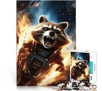 Jigsaw Puzzles 1000 Pieces for Adults “Raccoon Art ” Made of wood，for and 14 years and over Brain Teaser game Gift ideas。size：50x75cm/14.96x20.47inch