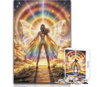 Jigsaw Puzzles 1000 Pieces for Adults Radiant Rainbow Goddess Soothing Relaxing Leisure Time Accurate Interlock Precision Toy Size 38x52cm