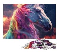 Jigsaw Puzzles 1000 Pieces for Adults Rainbow Horse cardboard Jigsaw Puzzles Brain Challenge Game for Teenagers & Family Interaction 26X38CM/10.23x14.96inch