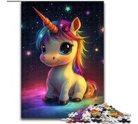 Jigsaw Puzzles 1000 Pieces for Adults Rainbow Unicorn Baby Jigsaw Puzzle Made of cardboard Relax & Challenge, Colorful Home Decor Art, for Friends size 38x26CM