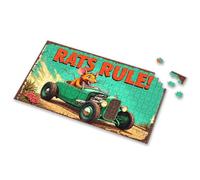 Jigsaw Puzzles 1000 Pieces For Adults Rats Rule! Vintage Car Adventure Picture Puzzle 100 Piece Puzzles For Kids 3 Year Old Girl Gifts(1000PCS)
