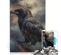 Jigsaw Puzzles 1000 Pieces for Adults Raven in The Storm Impossible Game Challenging To Complete for Is Ideal As A Gift 38x26cm