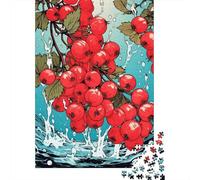 Jigsaw Puzzles 1000 Pieces for Adults Red Berries Splash Artwork Adult Jigsaw Relax Games Difficult Challenge Help The Brain Exercise 70x50cm/1000pcs