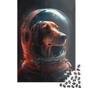Jigsaw Puzzles 1000 Pieces for Adults | Red Dachshund Astronaut Puzzles | 1000 Piece Jigsaw Educational Games Home Decoration Puzzle 1000pcs (38x26cm)