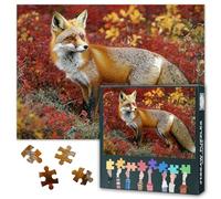 Jigsaw Puzzles 1000 Pieces for Adults Red Fox in the Woods 1000 Piece Puzzles Animal Puzzels Home Wall Decoration Challenging & Vivid Detail Ideal for Puzzle Enthusiasts Finished Size: 70x50cm