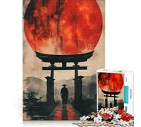 Jigsaw Puzzles 1000 Pieces for Adults Red Moon Gate Samurai Relax Games Pattern Assembly Wishlist with Santa Claus 38x26cm