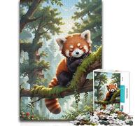 Jigsaw Puzzles 1000 Pieces for Adults Red Panda in Forest Toy Intellectual Game Birthday Present Secret Santa Gifts (size 38x52cm)