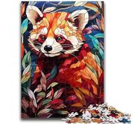 Jigsaw Puzzles 1000 Pieces for Adults Red Panda Stained Glass Difficult Hard Brain Teaser Game Secret Santa Gifts 50x75cm