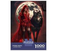 Jigsaw Puzzles 1000 Pieces for Adults Red Riding Hood Moonlit Adventure Jigsaw for Adults Relaxing Games Difficult Challenge for Birthday, Chrismas 38x26cm/1000pcs