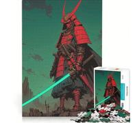 Jigsaw Puzzles 1000 Pieces for Adults Red Samurai with Lightsaber Impossible Game Challenging To Complete for Is Ideal As A Gift 38x26cm