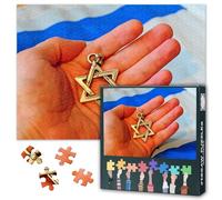 Jigsaw Puzzles 1000 Pieces for Adults Religion Judaism Hand Holding a Jewish Star of David Devotional Gesture Symbolic Meaning Paper Art Spiritual Inner Peace Hobby Gift 27.5x19.7 Inch
