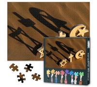 Jigsaw Puzzles 1000 Pieces for Adults Religious Symbols Catholicism Artwork Islam Judaism Sacred Iconography Global Beliefs Ancient Heritage Paper Art Immersive Brain Challenge 27.5x19.7 Inch