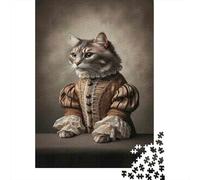 Jigsaw Puzzles 1000 Pieces for Adults Renaissance Cat Art Print Adult Puzzles Relaxing Games Difficult Hard Deal As Gifts for The Whole Family 70x50cm/1000pcs