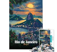 Jigsaw Puzzles 1000 Pieces for Adults Rio De Janeiro Sunset Relaxing Games Learning Educational Toys Secret Santa Gifts Family Activities (size 38x52cm)