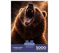 Jigsaw Puzzles 1000 Pieces for Adults Roaring Grizzly Bear Close-Up Adult Puzzles Relaxing Games But Fun And Humorous for Birthday, Chrismas 70x50cm/1000pcs