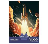 Jigsaw Puzzles 1000 Pieces for Adults Rocket Blastoff Puzzles for Adults DIY Toys Home Decoration Help The Brain Exercise 38x26cm/1000pcs