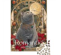 Jigsaw Puzzles 1000 Pieces for Adults Romantic Cat Art Print-1 Adult Puzzles Toy Wall Decor But Fun And Humorous Help The Brain Exercise 70x50cm/1000pcs
