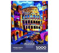 Jigsaw Puzzles 1000 Pieces for Adults Rome Colosseum Colors - Vibrant Geometric Cityscape Puzzles for Adults Fun Games Improve Memory Deal As Gifts for The Whole Family 52x38cm/1000pcs