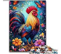 Jigsaw Puzzles 1000 Pieces for Adults Rooster Puzzle Ideal for Lover, Perfect Christmas, New Year, Valentine's Gift (size 50x75cm)