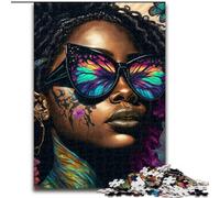 Jigsaw Puzzles 1000 Pieces for Adults Rose Beautiful Girl Made of Wood, Making It A Great Gift for Family Fun 50x75cm for Holidays, Birthdays, And Family Game Nights