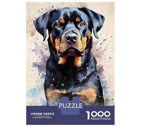 Jigsaw Puzzles 1000 Pieces for Adults Rottweiler Watercolor Jigsaws for Adults Fun Games A Work of Art Deal As Gifts for The Whole Family 52x38cm/1000pcs