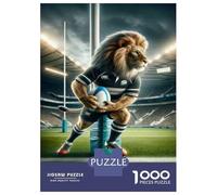 Jigsaw Puzzles 1000 Pieces for Adults Rugby Lion Mascot Poster Adult Puzzles Relaxing Games But Fun And Humorous for Birthday, Chrismas 52x38cm/1000pcs