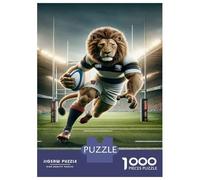 Jigsaw Puzzles 1000 Pieces for Adults Rugby Lion Poster Print Puzzles for Adults DIY Toys Home Decoration Help The Brain Exercise 52x38cm/1000pcs