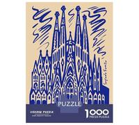 Jigsaw Puzzles 1000 Pieces for Adults Sagrada Familia, Barcelona, Spain, Illustration Jigsaw Puzzle DIY Toys But Fun And Humorous Deal As Gifts for The Whole Family 70x50cm/1000pcs