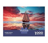 Jigsaw Puzzles 1000 Pieces for Adults Sailboat Reflections on Water Puzzles for Adults DIY Toys Home Decoration Help The Brain Exercise 70x50cm/1000pcs