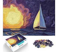 Jigsaw Puzzles 1000 Pieces for Adults Sailboat Sunset Pädagogisches Familienspiel Heimdekoration Spielzeug75x50cm