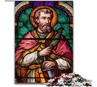 Jigsaw Puzzles 1000 Pieces for Adults Saint A Stained Glass Jigsaw Interactive Family Game, DIY Home Decor, Brain Teaser Gift (size 26x38cm)