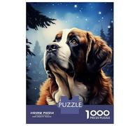Jigsaw Puzzles 1000 Pieces for Adults Saint Bernard Dog Portrait Jigsaws for Adults Family Games Stress Reliever Stress Reduction Gifts 52x38cm/1000pcs