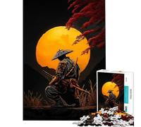 Jigsaw Puzzles 1000 Pieces for Adults Samurai Under The Moon Educational Game Challenging Game Toys Great Gifts But Fun And Humorous (Size 38x52cm)