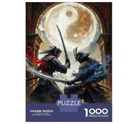 Jigsaw Puzzles 1000 Pieces for Adults Samurai Vs Ninja Epic Battle Jigsaw Puzzle Anti-Stress Toys Home Decoration Help The Brain Exercise 38x26cm/1000pcs