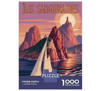 Jigsaw Puzzles 1000 Pieces for Adults Sanguinaires Islands Sailboat Sunset Jigsaws for Adults Relax Games Improve Memory Stress Reduction Gifts 38x26cm/1000pcs