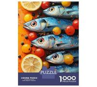 Jigsaw Puzzles 1000 Pieces for Adults Sardines with Lemon And Tomatoes Puzzle for Adults Hands-on Game Improve Memory Deal As Gifts for The Whole Family 52x38cm/1000pcs