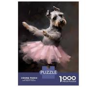 Jigsaw Puzzles 1000 Pieces for Adults Schnauzer Ballerina Puzzle for Adults Family Game Wall Decoration for Birthday, Chrismas 70x50cm/1000pcs