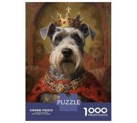 Jigsaw Puzzles 1000 Pieces for Adults Schnauzer The King Puzzle for Adults Toy Wall Decor Hand Speed Race Stress Reduction Gifts 70x50cm/1000pcs