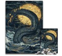 Jigsaw Puzzles 1000 Pieces for Adults Sea Serpent Under Moon Jigsaw Puzzles for Adults Relax Challenge Colorful Home Decor Art for Friends 1000 PCS(75x50cm)