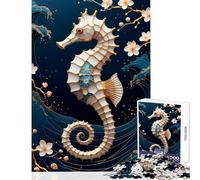 Jigsaw Puzzles 1000 Pieces for Adults Seahorse Kintsugi Art Educational Toy Gift For Birthdays Relaxing Games Artists Collection, Fine Art Size 50x75cm