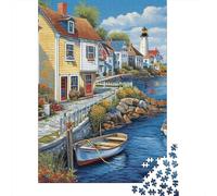 Jigsaw Puzzles 1000 Pieces for Adults | Seaside Town Puzzles | 1000 Piece Jigsaw Educational Games Home Decoration Puzzle 1000pcs (75x50cm)