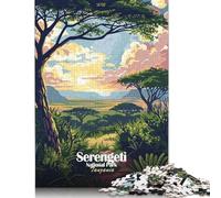 Jigsaw Puzzles 1000 Pieces for Adults Serengeti National Park Tanzania Art Puzzle for Adults Woodenboard Puzzles Family Fun Jigsaws Puzzles 1000pcs (75x50cm)