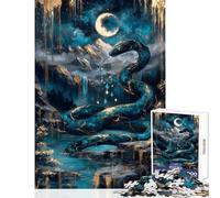 Jigsaw Puzzles 1000 Pieces for Adults Serpentine Majesty︰ Teal And Gold Landscape Brain Teaser Game Difficult Hard Educational Toy Birthday Present, Gifts, (38x52cm)