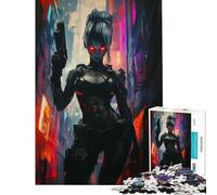 Jigsaw Puzzles 1000 Pieces for Adults Sexy Cyborg Female Soldier Toys Educational Games Practical Game Learning Educational Gifts Ideas (Size 38x26cm)