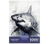 Jigsaw Puzzles 1000 Pieces for Adults Shark Inked Marine Hunter Jigsaw for Adults Family Games A Work of Art Help The Brain Exercise 70x50cm/1000pcs