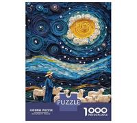 Jigsaw Puzzles 1000 Pieces for Adults Shepherd with Sheep Art Print Adult Jigsaw Toy Wall Decor Home Decoration Deal As Gifts for The Whole Family 70x50cm/1000pcs