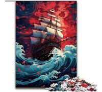Jigsaw Puzzles 1000 Pieces for Adults Ship Sailing on Wave Puzzle Made of cardboard,Gift for Men And Women, Daily & Special Occasion 1000pcs(26x38cm)