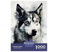 Jigsaw Puzzles 1000 Pieces for Adults Siberian Husky Dog Charm Jigsaw for Adults Anti-Stress Toys Birthday Present Stress Reduction Gifts 70x50cm/1000pcs