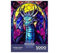 Jigsaw Puzzles 1000 Pieces for Adults Skeleton Dragon Stained Gl Jigsaws for Adults Fun Games A Work of Art Deal As Gifts for The Whole Family 70x50cm/1000pcs