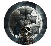Jigsaw Puzzles 1000 Pieces for Adults Skeleton Pirate Ship 1000Pc Adults Round Jigsaw Puzzle Educational Brain Teaser, Artistic Home & Office Decor, 14+ Age 1000pcs (67.5x67.5cm)